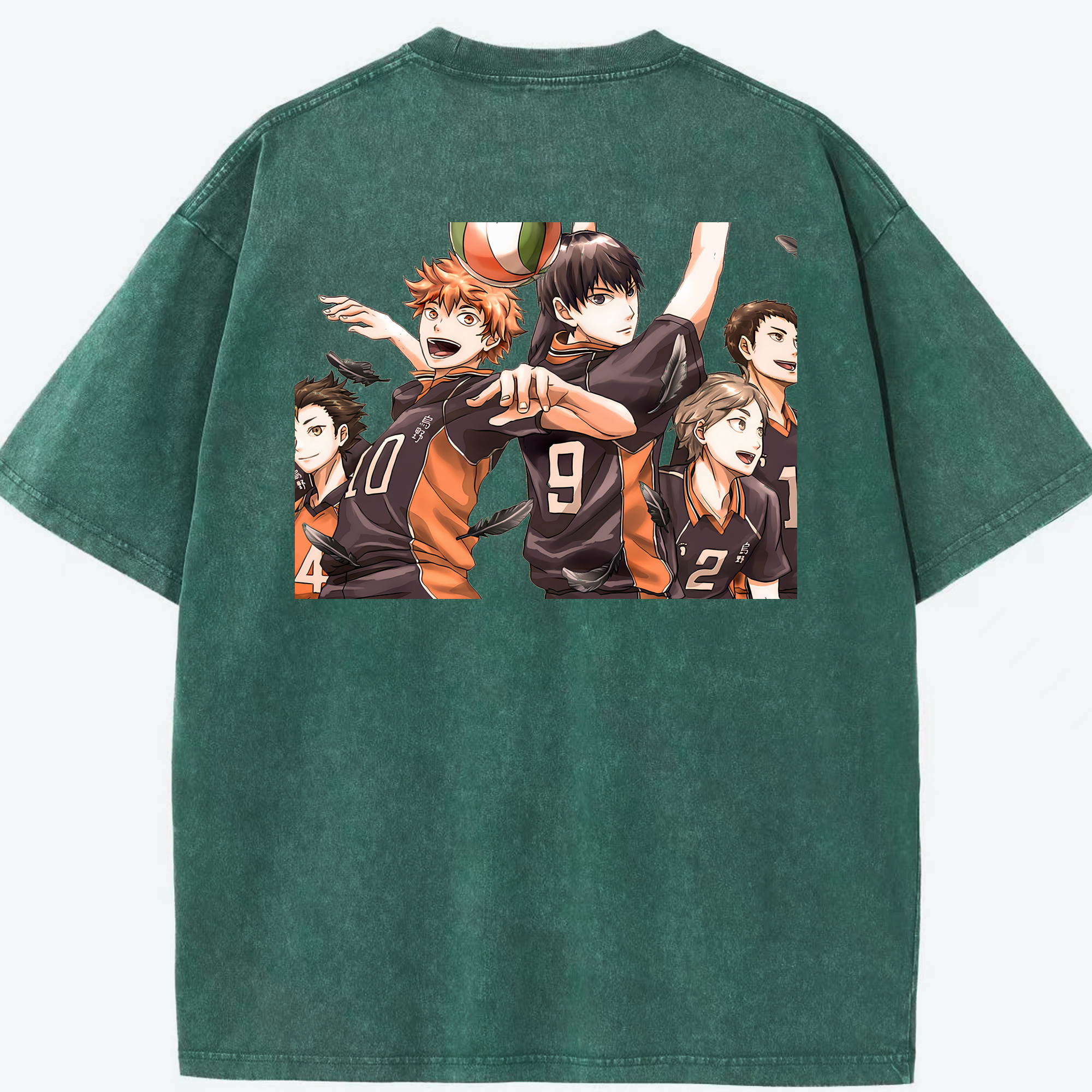 （画像用） ハイキュー!! Haikyu!! 綿100% ヴィンテージ風 半袖Tシャツ（背面プリント）